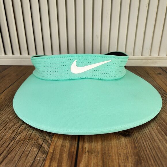 Nike Dri-Fit AeroBill Wide Brim Big Bill Visor Mint Green Performance Golf Sport - Picture 2 of 12